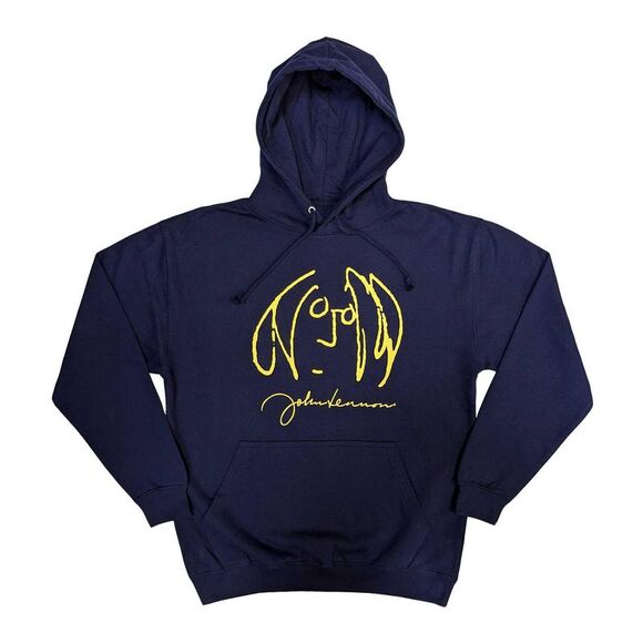 John Lennon Unisex Adult Self Portrait Hoodie / Navy Blue